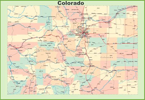 Map Of Colorado With Cities And Towns Ontheworldmap Com