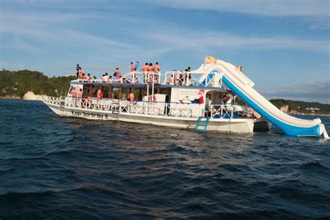 Boracay Private Party Boat Rental With Slide Crystal Boat Kayak Paddle Board And Water Guns