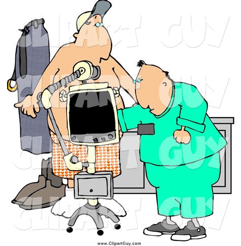 Clip Art Of A White Male Doctor Taking Getting An X Ray Of His Patients