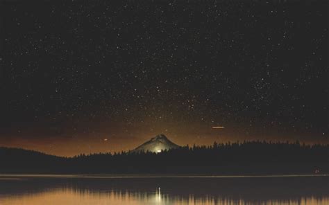 Download Starry Sky Night Mountains Nature Wallpaper Wallpapertip