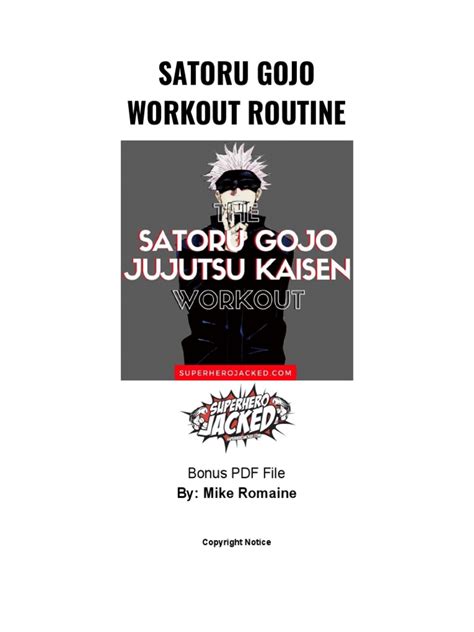 Satoru Gojo Workout Routine Pdf Pdf Kettlebell Physical Exercise