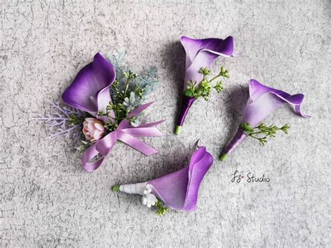 Real Touch Calla Lily Boutonniere Wrist Corsage Set For Etsy