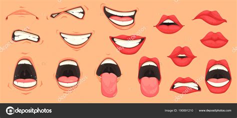 Cartoon Mouth Set Stock Vector Image By ©macrovector 190891210