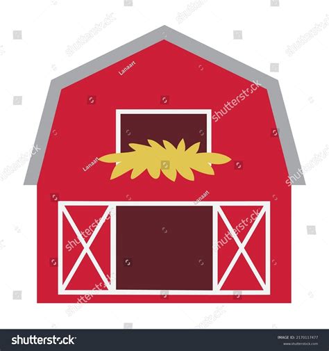Old Red Barn Vector Cartoon Illustration Stock Vector Royalty Free
