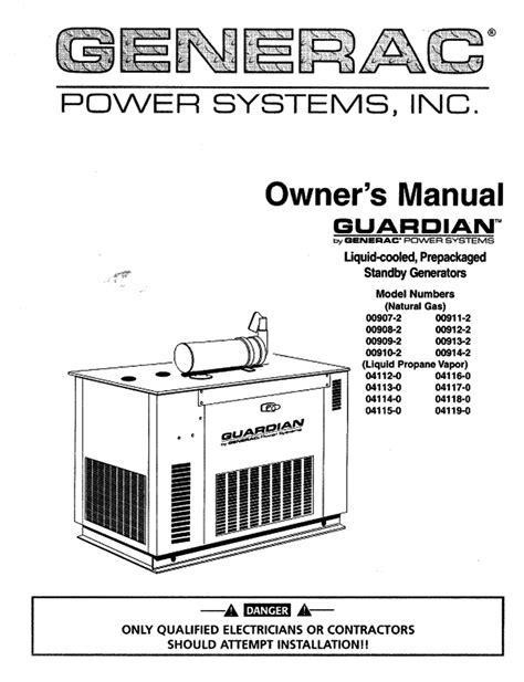 Generac Guardian 8kw Standby Generator Manual