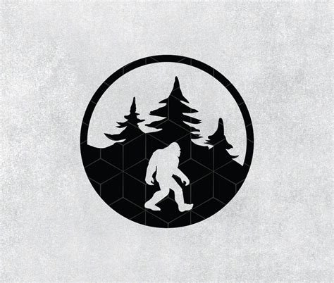 Bigfoot In Trees Svg Png Ai Eps Dxf Files For Auto And Vinyl Decals