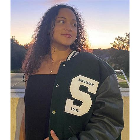 Letterman Black Aliyah Moore Michigan State Varsity Jacket