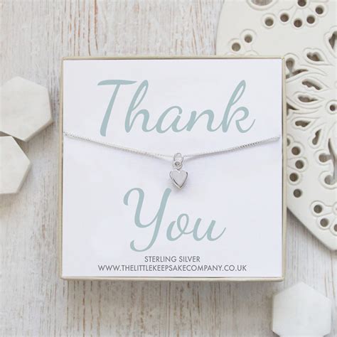 Sterling Silver Quote Necklace ‘thank You The Perfect Keepsake T