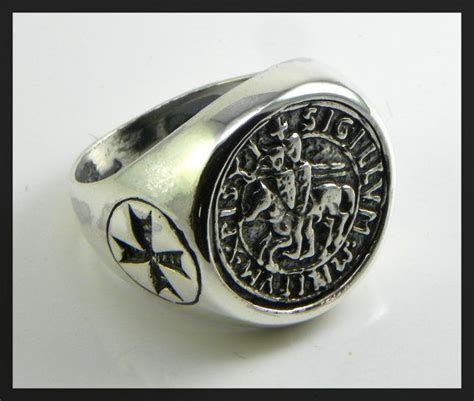 Templar Seal In Sterling Silver 9251000 Burnished Freemason Ring