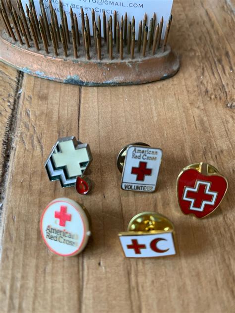Vintage American Red Cross Pins Various Logo Designs Etsy