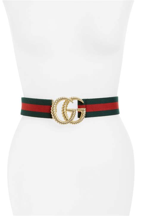 Gucci Logo Buckle Stripe Webbed Belt Nordstrom