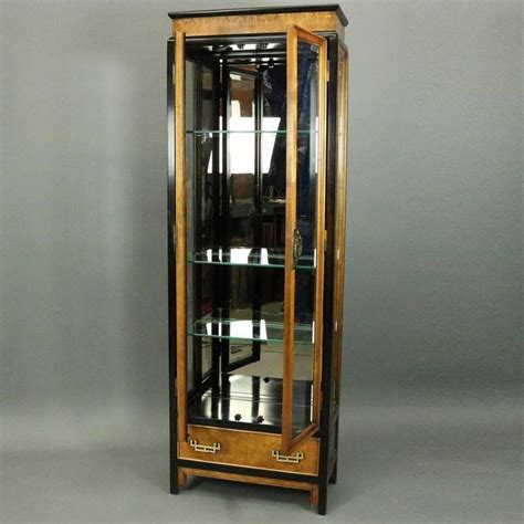 Contains various scenes from japanese life on the gold panels, showing birds, dogs, flowers and foliage. Vintage Japanese Style Burl, Ebonized and Beveled Glass ...