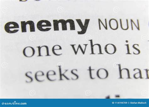 The Word Enemy Close Up Stock Image Image Of Enemies 114194709