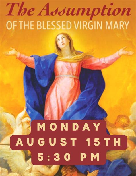 The Feast Of The Assumption Of The Blessed Virgin Mary St Patrick Catholic Church