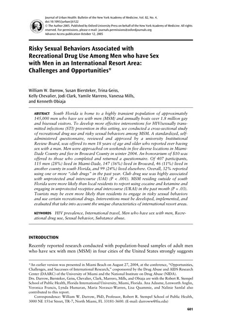 pdf risky sexual behaviors associated with recreational drug use among men who have sex with