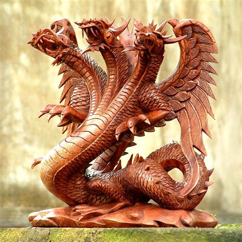 Unique Wood Dragon Sculpture Guardian Of The Home Novica