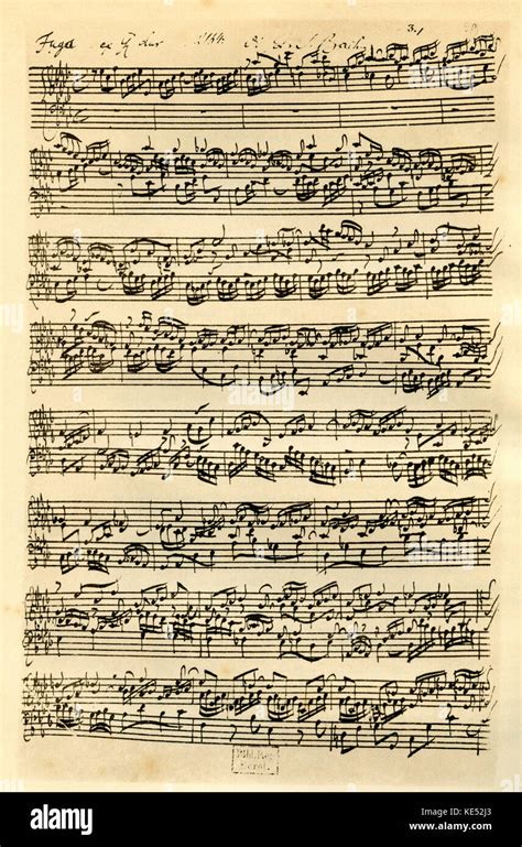 Johann Sebastian Bach S Handwritten Manuscript Score For His Fugue In