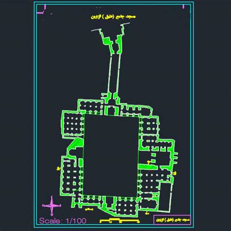 مساجد و مراکز مذهبی تاریخی نقشه های اتوکدی مسجد جامع قزوین ،مسجد عتیق