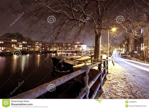 Snow In Amsterdam The Netherlands Stock Photo Image Of Home Traffic