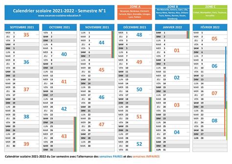 Calendrier Scolaire 2021 Et 2022 Calendrier Vacances Scolaires 2021