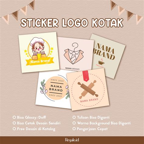Jual [STICKER LOGO KOTAK] Sticker Logo Bentuk Kotak | Custom Sticker