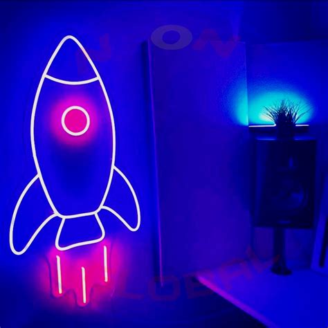 Rocket Neon Sign Neon Signs Custom Neon Signs Neon Sign Bedroom