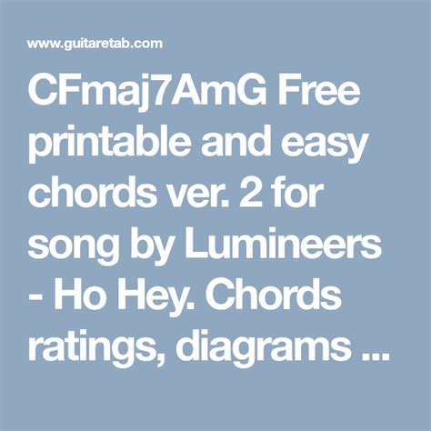 Ho Hey Chords Ver 2 With Lyrics By Lumineers For Guitar And Ukulele
