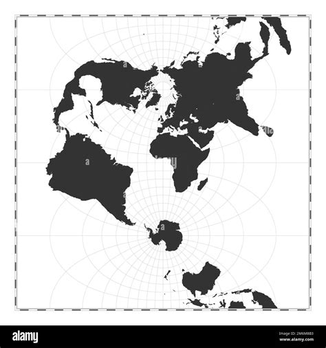 Vector World Map Transverse Spherical Mercator Projection Plain World