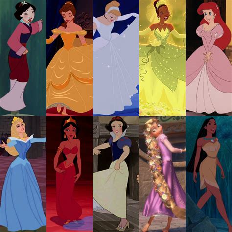 Dress Collage Ten Original Disney Princesses Photo 38405069 Fanpop
