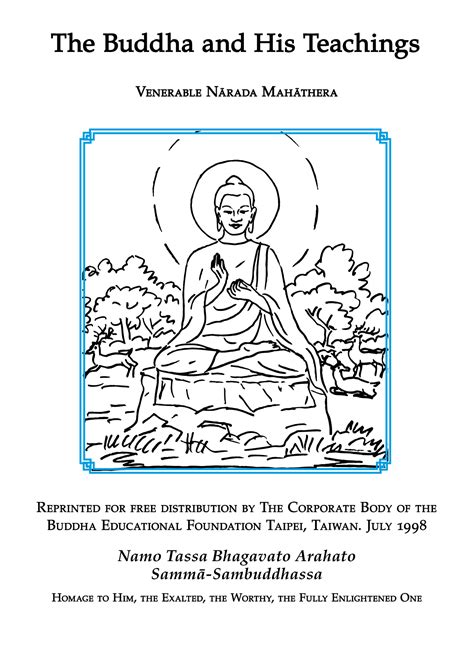 Solution The Buddha And His Teachings Narada Mahathera Studypool