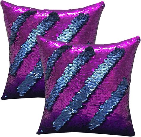 Jotom Pack Of 2mermaid Sequin Throw Pillow Covers