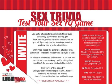 Sex Trivia Fun Game Night Brew Masters