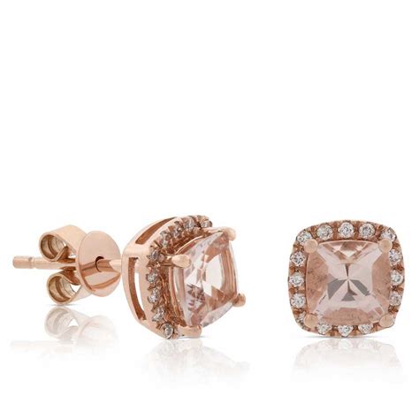 Rose Gold Morganite And Diamond Stud Earrings 14k Ben Bridge Jeweler