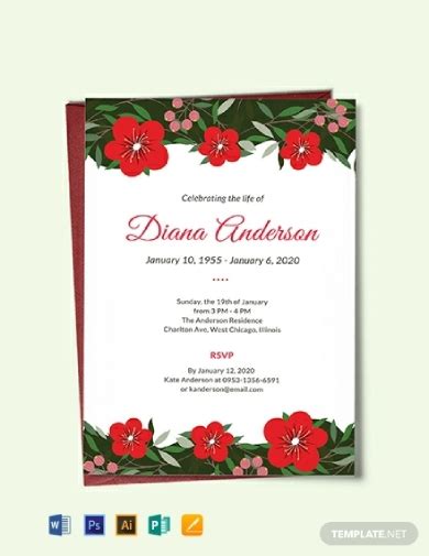 Best Funeral Invitation 15 Examples Word Photoshop Publisher