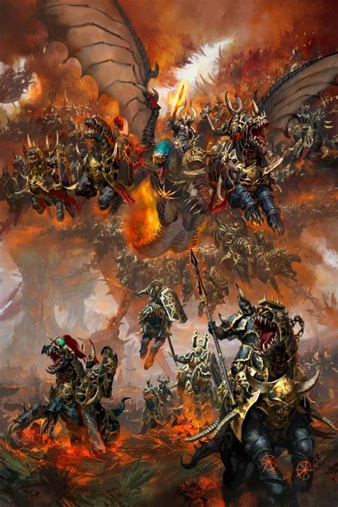 Archaon Everchosen And The Varanguard Warhammer Art Warhammer