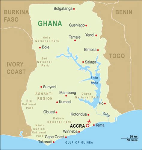 Ghana Map And Ghana Satellite Images