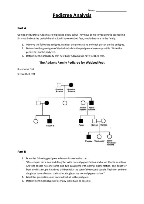 Pedigree Problem Worksheet Answers Worksheeto