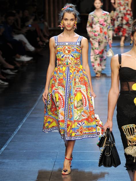 Dolce And Gabbana Cotton Sicilian Print Poplin Dress Lyst