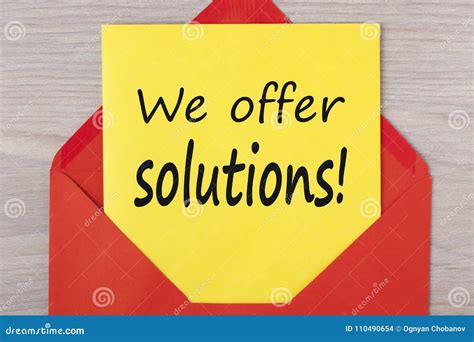 We Offer Solutions Written On Letter Concept Stock Photo Image Of