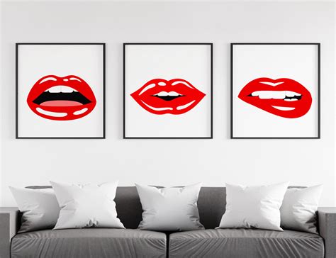Lips Wall Art Lip Wall Art Lips Poster Fashion Prints Lips Etsy