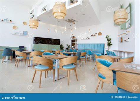 Modern And Simple Cafe Interior Stock Image Image Of Decoration