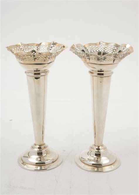 Antiques Atlas Lovely Pair Of Edwardian Silver Vases
