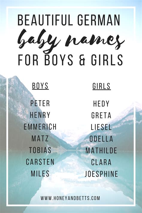 14 Unique German Baby Names For Boys And Girlshoney And Betts