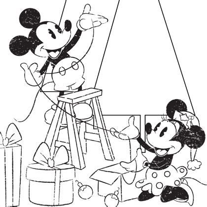 Christmas coloring pages in black and white clipartist clip art. Mickey & Minnie Christmas Coloring Page | Disney Family