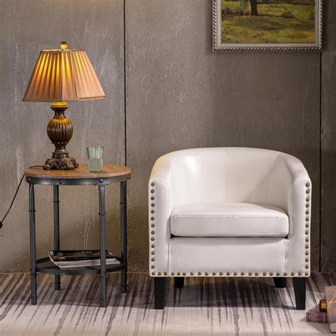 Add a stylish finishing touch to your living room with a stunning armchair. Comfy PU Leather Armchair Accent Chair with Arms Single ...