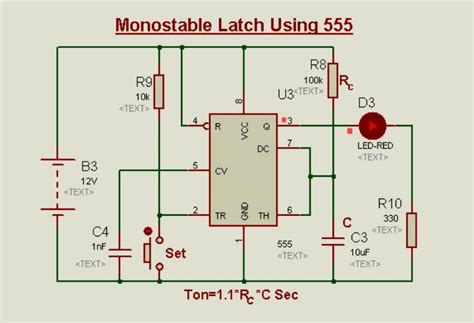 Schematic 555 Timer Circuit Diagram Lm555 Electronics Schematic