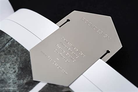 The information about your business is presented by etching and cut through processing. High end stainless steel bookmark business card - Rock ...