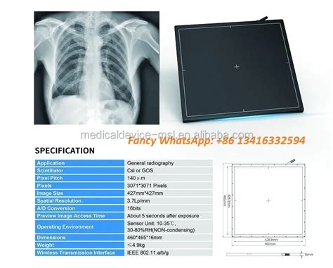 1717 Inch Digital X Ray Flat Panel Detectorcsi Or Gdos Dr Flat Panel