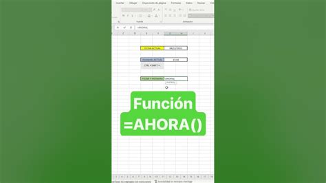 calcular la fecha y hora actual en excel con una función ⏰ excel youtube