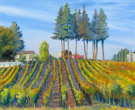 Daily Painting By Artist Dominique Amendola Vineyard In Fall Oil